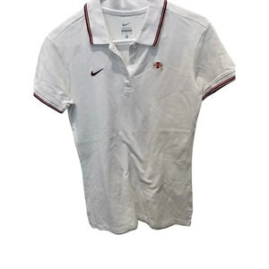 Nike White Short Sleeve Iowa State NCAA Polo Shirt Size M